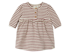 Lil Atelier birch rose brown striped bodysuit dress